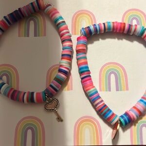 Heart and key bracelets